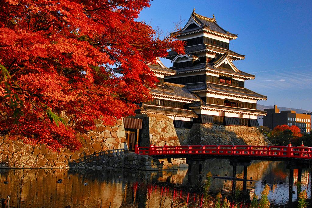 Osaka Castle Beanie Orange Lime Green